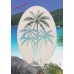 Palm Tree Window Decal OVAL 21x33 Vinyl Static Cling Tropical Decor for Glass   173106267843